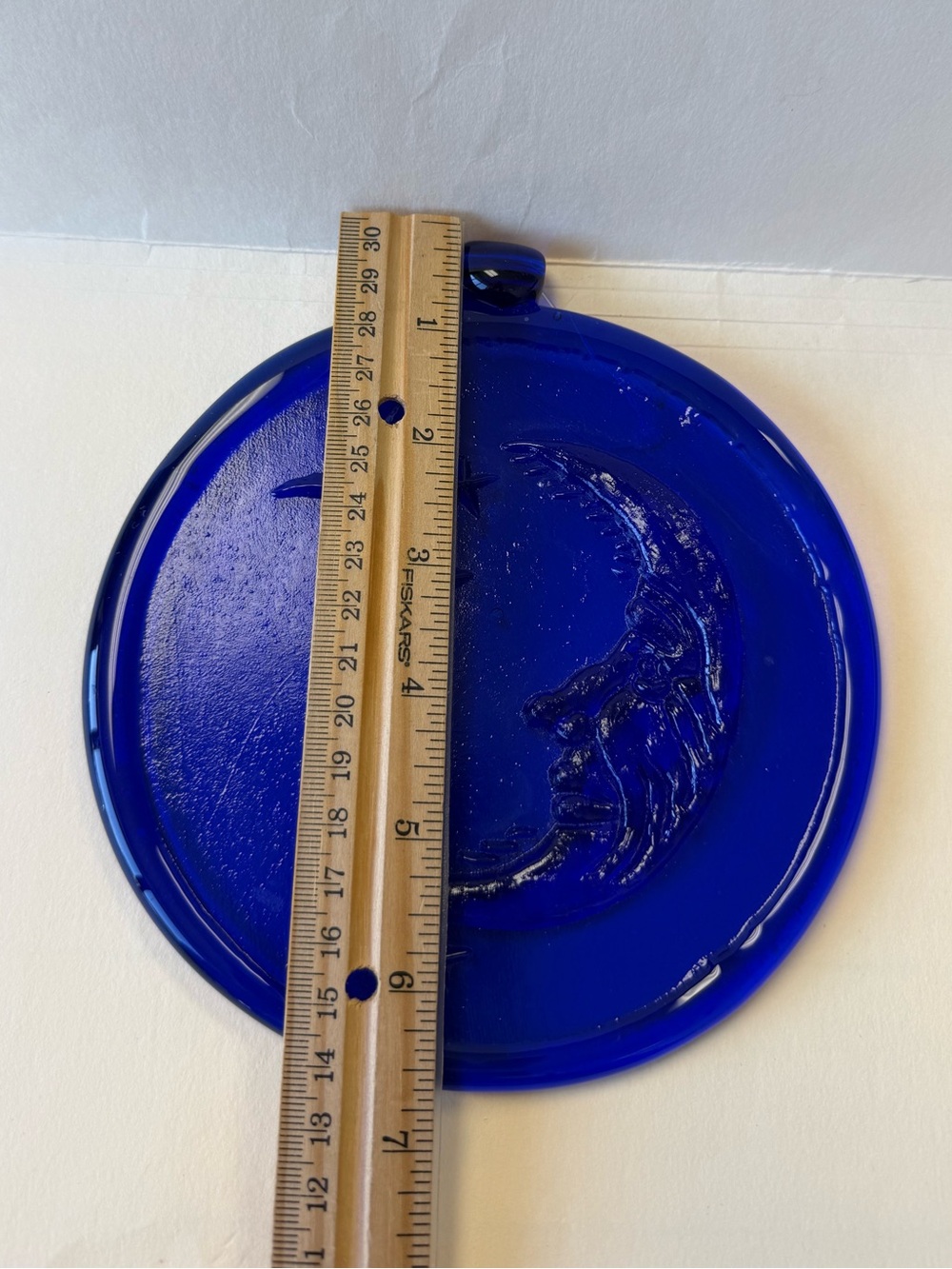 Cobalt Glass Blue Moon & Stars Celestial Large 6” Sun Catcher. - Picture 13 of 13